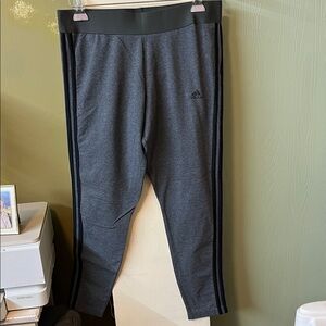 Adidas Charcoal and Black Track Pants